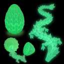 3D Dragon Egg - Glow in The Dark - Surprise Egg with Flexible Crystal Dragon Inside, 3D Printed Gift, Articulated Animal Figurine, Desk Pet Decor