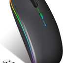 Wireless Mouse for Computer Laptop,Bluetooth Mouse for Apple MacBook,Dual Mode BT 5.0+ 2.4GHz USB Mice (Led Black)
