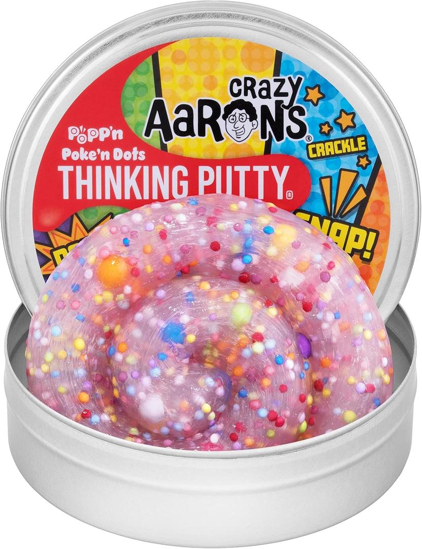 Crazy Aaron's Thinking Putty - Poke'N Dots Poppn - Multi-Color Sensory Putty for Kids and Grown ups in a 4" Tin - Creative and Endless Fun, Stress Relief Therapy Toys, Never Dries Out - Made in USA