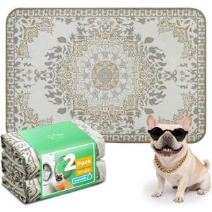 FXW Washable Pee Pads for Dogs, Puppy Pads with Super Absorbent, Specifically Designed for 42inch Cages, 27" x 41" Rectangle, Boho, 2 Packs