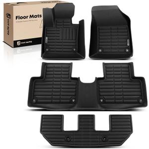 YHTAUTO Floor Mats Fit 2016-2025 Volvo XC90(7 Seats, No T8 Model, No Plug-in Hybrid), TPE All Weather Car Mats Waterproof Anti-Slip Odorless Floor Liner, Interior Car Accessories, 4 Pcs
