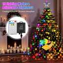 Solar Christmas Tree Lights with Star Topper, 410 LED 6.6FT x 16 Lines Christmas String Lights with 19 Models Timer Remote, Waterfall Tree Lights USB Powered for Xmas Tree(Warm White & Multi-Colored)