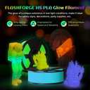 FLASHFORGE Glow in The Dark Rapid PLA Filament 1.75mm, High Flow Speedy 3D Printer Filament Luminous Purple, Max 500mm/s High-Speed Printing, High Brightness and Long-Lasting Glowing Effect