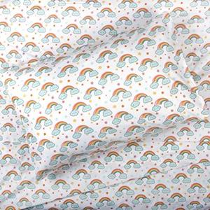 Kids Rule 4-Piece Multicolored Rainbow Sheet Set for Girls & Kids - 1 Full Flat Sheet, 1 Full Fitted Sheet & 2 Queen Pillowcases, Soft Brushed Microfiber Polyester Bed Sheet, Smooth & Durable