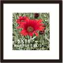 16x16 Picture Frame Black Solid Wood for Mat 12x12 Wall Mounting Square Poster Photo Frames