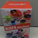 GILOBABY Play Kitchen Accessories, Play Food Sets for Kids Kitchen Playset with Pots and Pans Set, Cooking Utensils, Preschool Learning Education Toys for Toddlers, Birthday Gifts for Girls (Red)