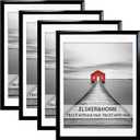 ELSKER&HOME 18x24 Frame 4 Pack, 18x24 Poster Frame Black Display Pictures 16x20 with Mat or 18 by 24 Photos without Mat