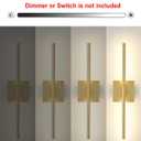 KARTOOSH 20.4 Inch Hardwired Wall Sconces Set of Two, 3000K Warm White Dimmable Modern Wall Sconces, 350 Rotate LED Light Fixtures Wall Lamp for Bathroom Living Room Bedroom Bedside, Gold