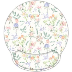 RICHEN Ergonomic Mouse Pad with Wrist Support,Non-Slip Rubber Base for Computer Laptop & Mac,Lightweight Rest for Home,Office & Travel (Flowers Swallows)