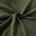 Bedsure 100% Muslin Cotton Duvet Cover Queen Size - Ultra-Soft Gauze Duvet Cover, PureWoven Breathable & Lightweight Bedding Set with Zipper Closure and Corner Ties (Olive Green, Queen, 90"x90")