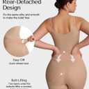 SheCurve Easyslide Bathroom- Friendly Seamless Shapewear Bodysuit, Tummy Control Back Support Sculpting Body Shaper For Women, Large
