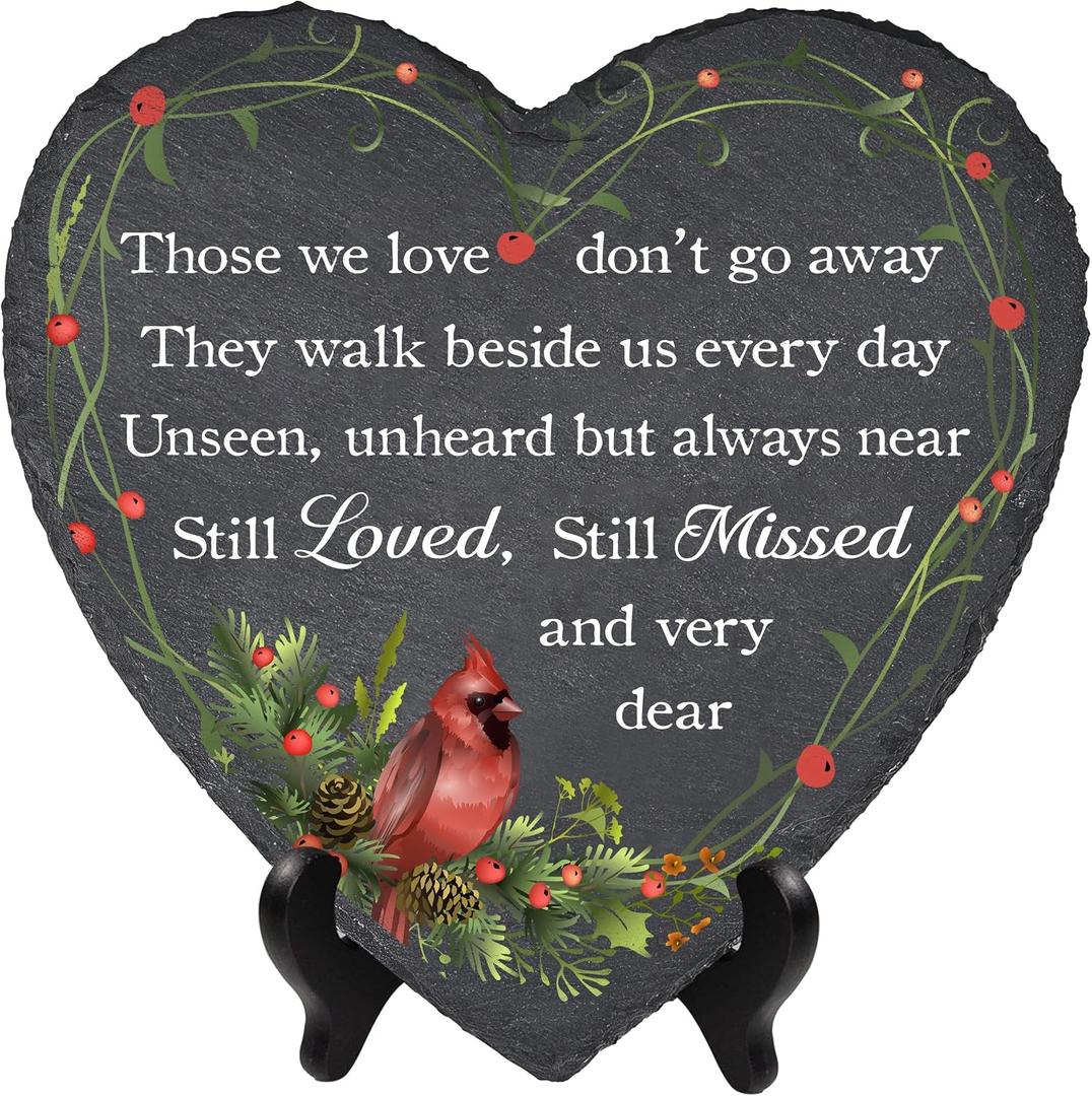 Cardinal Memorial Garden Stone, Sympathy Gift Those We Love Don't Go Away, Loving Memory Stepping Stones Outdoor, Remembrance Gifts Loss of Loved One on Christmas