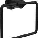 Delta Nicoli (1-Pack) Hand Towel Holder Matte Black Towel Racks for Bathroom Wall Square Towel Ring Holder for Bath Towel Hanger for Kitchen, Bathroom Accessories NIC46-MB