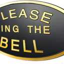 Please Ring the Bell Aluminium Doorbell Sign with Screws Black and Golden 5.5x2.7 inch