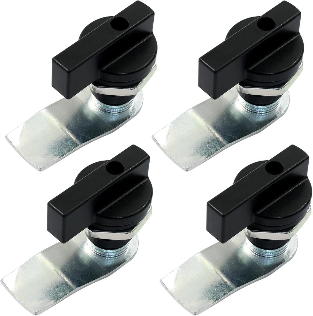 4Pcs Thumb Operated Offset Cam Locks, T Handle Swing Knob Turn Latch Thumb Cam Lock for Machine Cabinet, RV Compartment Door