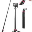 57in Extendable Selfie Tripod for Action Cameras - ULANZI Go Quick II Long Action Camera Stick Tripod Quick Release Adapter Vlog Handle Grip for GoPro Hero Series