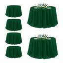 sancua Round Tablecloth 132 Inch Diameter, 6 Pack Hunter Green, Circle Polyester Fabric Table Cloth for Christmas Party Reception Banquet Birthday, Washable Formal Table Cover(Fit 54-96 Inch Tables)