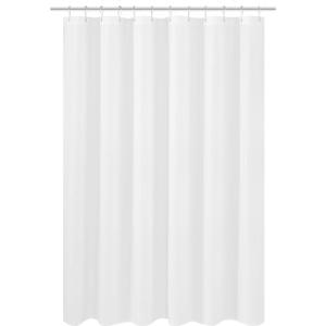 N&Y HOME Fabric Shower Curtain Liner Shorter Size 68 inches Height, Hotel Quality, Washable, White Bathroom Curtains with Grommets, 70x68