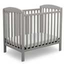Delta Children Emery Mini Convertible Baby Crib with 2.75-inch Mattress, Grey