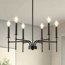 Qamra Black Chandelier,6 Light Farmhouse Dining Room Light Fixture,Small Candle Chandeliers for Dining Room Entryway Foyer Bedroom Kitchen Living Room (Bulbs Not Included)