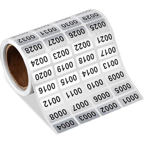 1-2000 Number Stickers, Inventory Label, Self Adhesive Waterproof Labels, Small Number Label Tags, Consecutive Numbers Stickers for Reseller Small Business Clothing Jewelry Box Classification