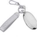 for Hyundai 5 Buttons Key fob Cover, Soft TPU Keys Protector Bling Key Fob Keychain for 2024 2023 Hyundai Ioniq 6 Grandeur GN7, KONA, Elanrtra, Santa Fe, Sonata, Tucson 2025, Silver Clear