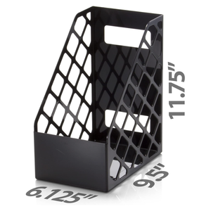 Officemate Recycled Large Magazine File, Black, 6 Each (26083)