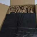 BagDream 100 Pack 3.5x2.4x6.7 Inches Mini Gift Party Favor Bags Small Kraft Black Gift Bags with Handles Bulk Recyclable Paper Sacks