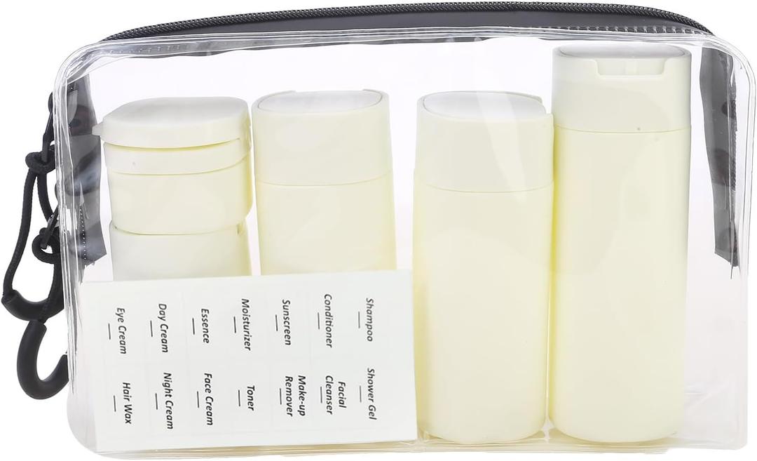 Meoliny Travel Bottles Set for Toiletries Refillable Travel Size Containers Travel Accessories for Shampoo Conditioner,White