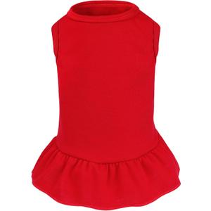 Dog Dresses Cat Skirt Solid Color Dog Clothes Summer Sleeveless Puppy Girl Clothes for Small Pet Dogs Cats
(Red, M)