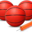 Umnodobn Mini Basketball for Indoor Mini Basketball Hoop, 7" Soft Rubber Replacement Basketballs Toy for Kids Adults, Pool Beach Ball for Outdoor Inflatable Pool Beach Game