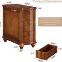 Tribesigns Wood Narrow End Table, Fully Assembled Walnut Nightstand, 11.02" W x 23.62" D x 23.62" H