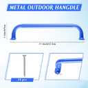 Zonon 6 Pcs Safety Playground Handles Swing Set Metal Monkey Bars Indoor Outdoor Swing Set Accessories Grab Playset Handles Grips Climbing Frame for Play House Jungle(17 Inch,Blue)