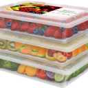 SILIVO Fridge Produce Saver Containers (3 Pack) - 2.5L Drain Tray Keeps Veggies, Fruits, Lettuce Fresh