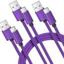 Basesailor USB Type C Charger Cable 3-Pack 3.3/6.6/10FT,Charging Cord for Samsung Galaxy Tab A 10.1 A7 S8 S7 S6 S5E,Z Flip Fold,Note 20,S9 S10 S10E S23 S20 S21 S22 FE Lite Plus Ultra,Google Pixel (Purple)