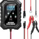 E-FAST 1.5A Smart Car Battery Charger,Lifepo4 Lead Acid 6V and 12V Automotive Charger,Automobile Trickle Charger,All in 1 Battery Maintainer,for Motorcycle AGM Lawn Mower Boat Marine Batteries