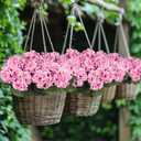 CISDUEO 4 Pcs Artificial Geranium Flowers for Outdoors Silk Geraniums Flowers Outdoor Purple Pink Faux Geraniums for Planters Outdoor Decor Indoor Garden Patio Grave Cemetary Table Centerpiece