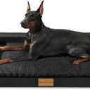 Patas Lague Orthopedic Dog Bed Large Sized Dog 36''X24'', Waterproof L Bolster Medium Pet Sofa Beds with Removable Washable Cover, Soft Comfortable Pet Couch Crate Mat with Nonskid Bottom, Black