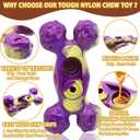 Magicorange Dog Chew Toys for Aggressive Chewers, 1 Pack Indestructible Toy for Medium/Large Breed, Nylon Dog Toys to Keep Them Busy,Bacon Flavor (Purple)