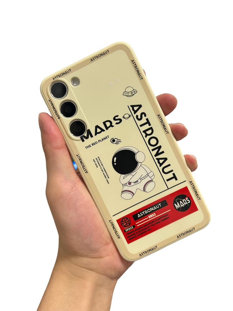 Yonds Queen for Samsung Galaxy S22 Cute Case, Cartoon Astronaut Space Moon Rocket Design Stylish Bumper Cover Women Girls Protective Shockproof Fashion Case (White, Samsung Galaxy S22)