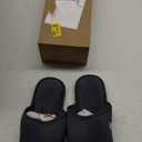 VeraCosy Men's Knitted Scottish Slippers with Soft Memory Foam Non Slip Indoor Rubber Sole (11-12, Dark Gray)