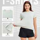 Yoga Women Short Sleeve T-Shirts UPF 30+ Sun Protection Quick Dry Athletic Running Workout Tops Ultra-Soft (XXL)