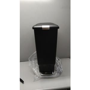 simplehuman 40 Liter / 10.6 Gallon Slim Kitchen Step Trash Can With Secure Slide Lock, Black Plastic