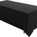 VidaFete 1 Pack Tablecloth 90 * 156inch Rectangle Table Cloth Polyester, Stain Wrinkle Resistant Polyester Dining Table Cover for Kitchen Dinning Party Wedding Tabletop Buffet Decoration(Black)