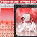 I-THERA-U iTHERAU 2 Person Infrared Sauna Box for Home, Portable Steam Sauna Room with 660nm＆850nm Red Light Therapy Lamp, 5-Layer Waterproof, 2 Steamers, 2 Folding Chair