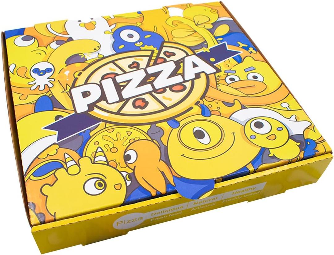 10 x 10 Pizza Boxes Takeout Protective Delivery Containers Collapsible Paper Yellow Color Printing Square Carton Patterns Portable Package for Restaurant Home 10 Inch Corrugated Cardboard (12 Pack) 10 x 10 Pizza Boxes Takeout Protective Delivery Containers Collapsible Paper Yellow Color Printing Square Carton Patterns Portable Package for Restaurant Home 10 Inch Corrugated Cardboard (12 Pack)