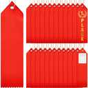 Lyrow 36 Pieces Blank Award Ribbons DIY Medal Prize Ribbons with Attached Card and Rope for Competitions Sports Events 1st, 2nd, 3rd Place(Red)