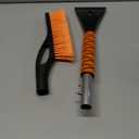 EcoNour 27" Aluminum Ice Scrapers for Car Windshield | Car Snow Scraper Window and Snow Brush with Ergonomic Foam Grip Winter Accessories (Orange)