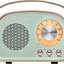 Retro Bluetooth Speakers,Wireless Vintage Speaker,Outdoors Wireless Portable Bluetooth Speaker Supports TWS Pairing/U-Disk/TF Card/AUX for Home,Travel,Outdoor (Cyan)