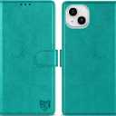 ZZXX for iPhone 14 Wallet Case with [RFID Blocking] Card Slot Kickstand Magnetic Closure Leather Flip Fold Protective Phone Case for iPhone 14 Case Wallet(Lake Blue-6.1 inch)